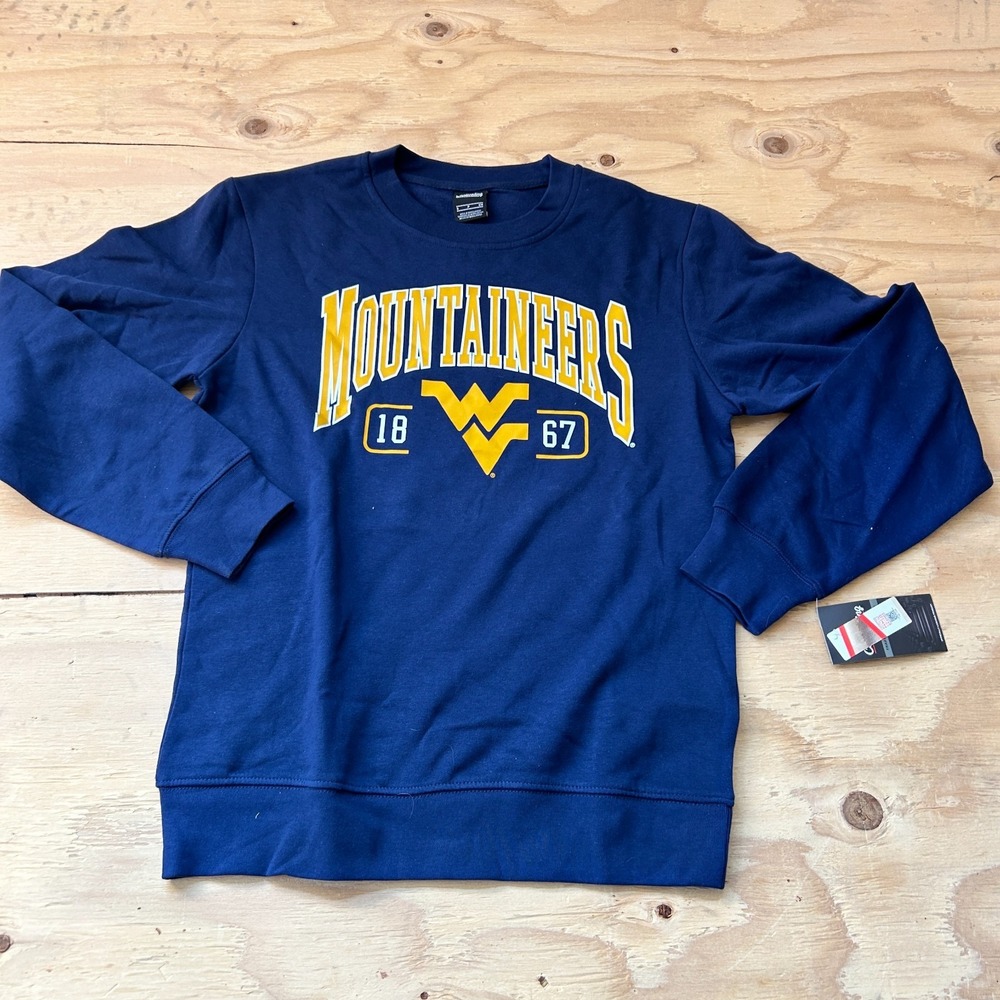 West Virginia Mountaineers Crewneck Sweatshirt Long Sleeve Men's Small NCAA NWT